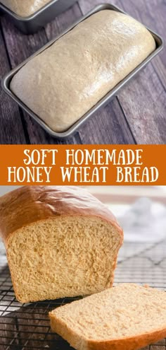 bread in a pan and bread on a rack Best Honey Wheat Bread Recipe, Homemade Honey Wheat Bread, Honey Wheat Bread Recipe, Honey Wheat Bread, Fresh Baked Bread, Honey Bread, Wheat Bread Recipe, Bread Maker Recipes, Simple Pantry