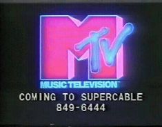 the logo for music television coming to supercable