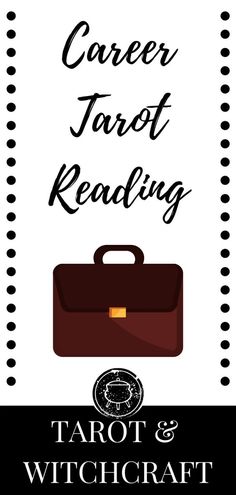 a poster with the words career tarot reading and a briefcase