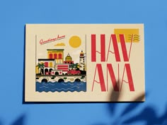 Havana Typeface by Ronald Ferree Postcard Design Inspiration, Card Graphic Design, Postcards Inspiration, Postcard Layout, Cuban Style, City Postcard, Valentine Postcards, Birthday Postcards, Travel Postcard