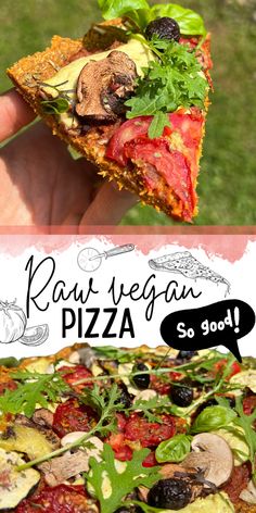 How to make RAW VEGAN pizza 🍕- so good 🤤🙌🏼 Raw Vegan Pizza, Raw Kristina, Raw Salad Recipes, Vegan Bites, Raw Vegan Dessert Recipes