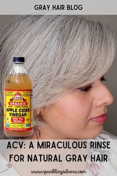 apple cider vinegar for grey hair Apple Cider Vinegar Hair Rinse Recipe, Pelo Color Ceniza, Acv Rinse, Vinegar Hair Rinse