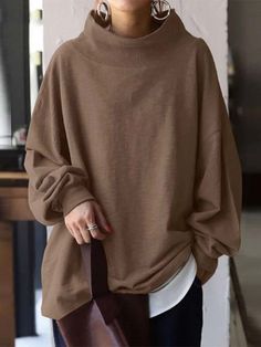 Loose Solid Color Pullover Sweatshirt How To Fold Hoodies, Custom Hoodies Ideas, Hoodies Aesthetic, Matching Hoodies, Oversize Pullover, Long Sleeve Jumper, Winter Pullover, Oversized Pullover, Cool Hoodies