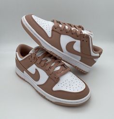 Brown Dunk Lows, Nike Low Rise Shoes, Nike Dunk Brown, Nike Dunk Low Brown, Brown Dunks, Nike Dunk Low Rose Whisper, Dunk Low Rose, Dunk Shoes, Nike Dunks Low