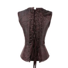 Look no further than our stunning Medieval Victoria Steampunk Gothic PU Pattern costume for your next cosplay event or gift for her. Featuring a stylish and unique design, this steampunk clothing will surely draw attention wherever it is worn. Crafted from high-quality PU leather and featuring intricate detailing, with ornamental lacing and bronze buttons running down the chest, it perfectly blends classic Victorian style and Renaissance influences. The fitted bodice and full skirt are complimen Corset Steampunk, Cape Outfit, Style Steampunk, Steampunk Corset, Gothic Clothes, Overbust Corset, Steampunk Costume, Steampunk Clothing, Bustier Top