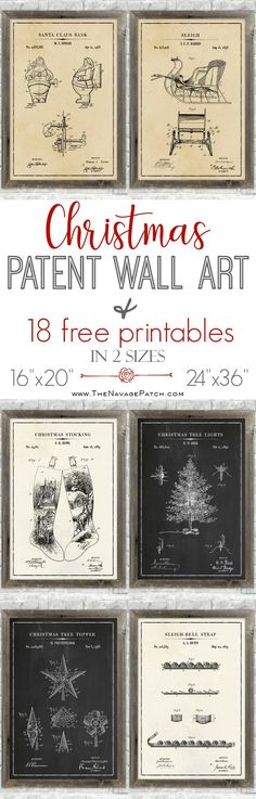 christmas printables for wall art