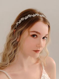 Rhinestone Decor Bridal Headband For Wedding Elegant Tiaras Silver Casual,Elegant   Zinc Alloy Plants Headbands  All Wedding & Event, size features are:Bust: ,Length: ,Sleeve Length: Bridal Headwear, Bride Hair Accessories, Hair Hoop, Hair Jewelry Wedding, Rhinestone Bridal, Wedding Headband, Wedding Hair Pieces, Headpiece Wedding, Crown Hairstyles