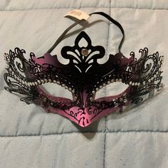 Nwt Mask. Never Used. Super Cute Fitted Masquerade Mask For Carnival Party, Black Masquerade Outfit, Masquerade Suit, Maskerade Mask, Pink Masquerade Mask, Masquerade Party Themes, Masquerade Outfit Ideas, Masquerade Party Mask, Mask Project