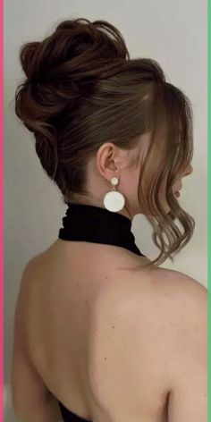 Hair styles | Hairstyles | Hair styles for girls | Hairstyles for medium length hair #Hairstyles #Hair Elegant Up Hairstyles, Bridal Messy Bun Hairstyles, Updos For Formal Events, Wedding Hairstyles Hair Up, Mid Length Formal Hair, Formal Mid Length Hairstyles, Bossy Hair Styles, Prom Hairstyles High Bun, Glam Bun Hairstyles