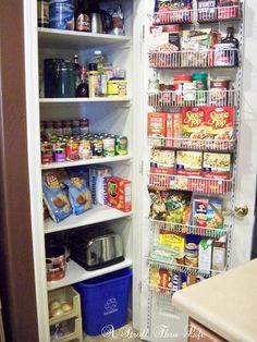 the pantry is stocked with lots of food