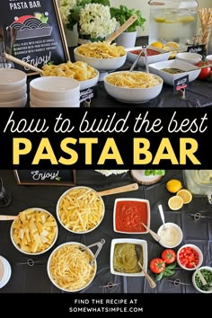 the pasta bar is ready to be served