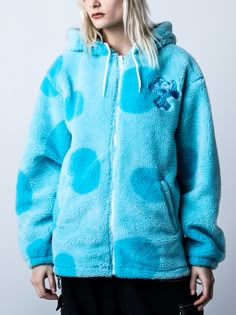 Blue's Clues- Blue Spot Sherpa Zip Hoodie | Official Apparel & Accessories | Dumbgood™ – DUMBGOOD American Werewolf In London, Sherpa Coat, The Big Lebowski, Fleece Pants, Powerpuff Girls, Logo Tees