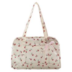 PRICES MAY VARY. UNIQUE FABRIC: Crafted from a unique floral-patterned fabric with a classic design, this material is distinctive, elegant, and refined OUTDOOR BAG: The Cute floral handbag is very suitable for outdoor, and the beautiful flower pattern looks not only beautiful but also full of vitality, so it is a necessary choice for camping and picnicking BOW DECORATION: We will give you an extra bow pendant, which can not only decorate this floral outdoor bag but also conform to the current bo Bow Trend, Bags For School, Hold Mobile, Bow Pendant, Floral Handbags, Bag Designs, Bag For Travel, Cute Canvas, Personal Belongings