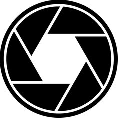 a black and white circle with an arrow in it