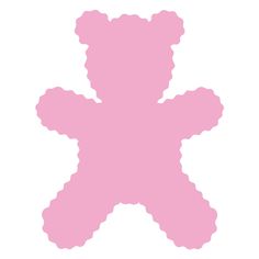 a pink teddy bear cut out on a white background