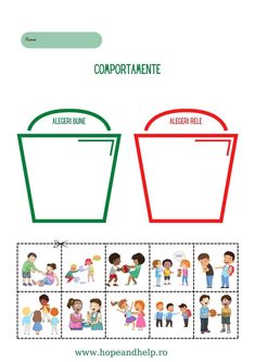 an image of children in the trash can with words and pictures to describe what they are doing