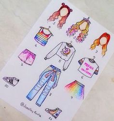 the paper doll has different clothes on it