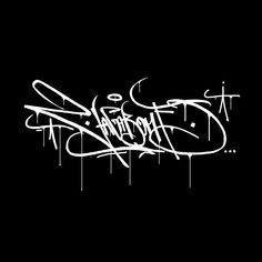 some type of graffiti on a black background