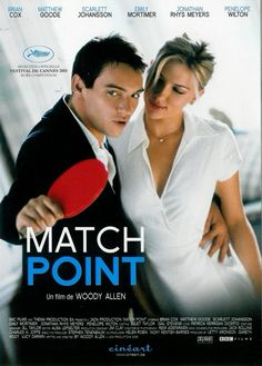 the movie poster for match point features a man and woman holding ping pong paddles