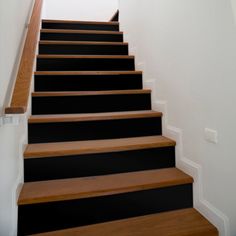 the stairs are painted black and white