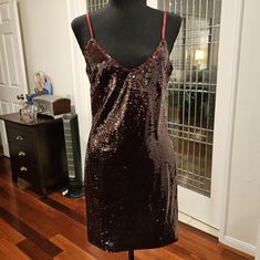 Color: Burgundy Adjustable Straps V Neck Exposed Zipper Lined 100% Polyester ****Pet And Smoke Free Home**** Dresses Sequin, Fashion Nova Dress, Exposed Zipper, Sequin Mini, Sequin Mini Dress, Sequin Dress, Fashion Nova, Colorful Dresses, Adjustable Straps