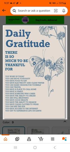 an image of a poster with the words daily gratitude on it