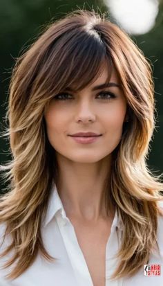 30 Low-Maintenance Medium-Length Hairstyles With Bangs « Only Hairstyles Long Bangs Medium Hair Shoulder Length, Medium Layered Hair With Side Bangs, Medium Length Hair With Bangs Over 40, Mid Length Hairstyles With Bangs, Medium Length Hair Styles With Bangs, Medium Hair Styles With Bangs, Medium Length Hair With Layers And Curtain Bangs, Medium Length Layered Hair With Bangs, Low Maintenance Bangs