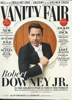 a man in a tuxedo is featured on the cover of vanity fair magazine