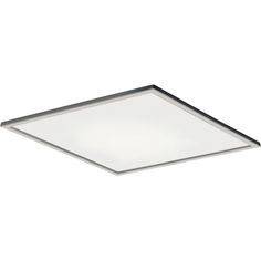 a square light fixture on a white wall