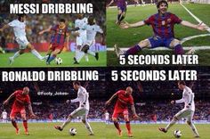 four different soccer players are kicking the ball