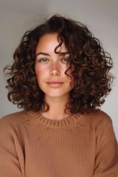 One popular curly hairstyle is the voluminous curly bob. This style works well for various curl types and adds a playful, youthful touch to your look. Thick Curly Shoulder Length Hair, Short Biracial Haircut, Shoulder Length Haircuts For Thick Curly Hair, Curly Hair Long Bob Haircut, Naturally Curly Long Bob, Medium Layered Haircuts For Fine Curly Hair, Perm Thick Hair, Burgundy Curly Hair Highlights, Short Hair For Naturally Curly Hair