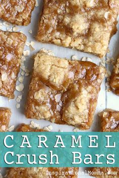 caramel crush bars with text overlay