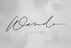 handwritten font and script on a cloudy sky