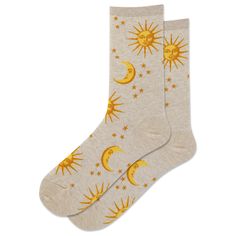 PRICES MAY VARY. make a statement: when you step into a pair of HOTSOX, you step into the world feeling seen and celebrated designed stitch-by-stitch for superior quality and comfort Striking colors bring these sun and moon socks to life Stand out in shiny socks with metallic thread details that add a shimmering effect The perfect gift for any occasion. These fun comfortable socks make wonderful birthday gifts, Gifts for Women, college care packages and more. Moon Socks, Travel Socks, Job Clothes, Reconnect With Nature, Sock Lovers, The Sun And Moon, Art Socks, Tan Shoes, Comfortable Socks