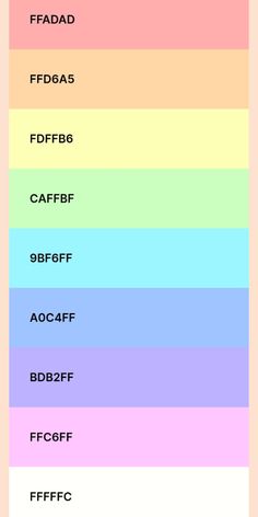 the color chart for different types of colors