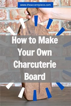 a wooden board with the words how to make your own character board in blue and white