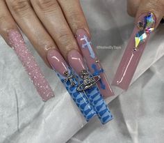 Xl Nails Acrylic, Full Bling Nails, Long Square Nails, Drip Nails, Ombre Acrylic Nails, Classy Acrylic Nails