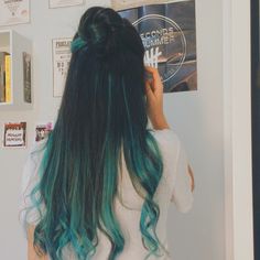 . Emerald Hair, Soft Grunge Hair, Dark Green Hair, Bold Hair Color, Bella Hair, Long Hair Pictures, Popsugar Beauty, Rainbow Hair, Cool Hair Color