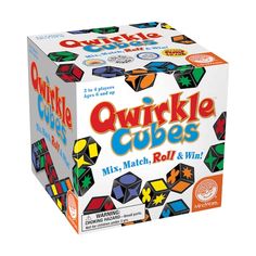 a box of game cubes with different colors and designs on the front, including one in