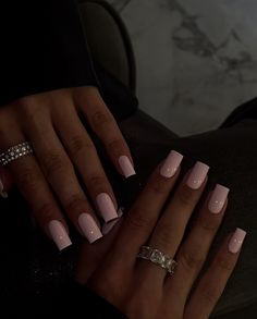 Square Oval Nails, Ballerina Acrylic Nails, Pink Tip Nails, Long Square Nails, Basic Nails, Simple Acrylic Nails, Glow Nails, Exotic Nails