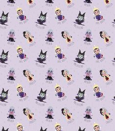 a purple background with cats and witches on it