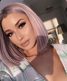 Medium Bob Haircut, Gold Hair Colors, Hair Color Rose Gold, Lilac Hair, Bob Haircut With Bangs, Short Bob Haircuts, Rose Gold Hair, Short Haircut