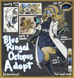 the blue - ringed octopus adopt character is depicted in this comic book cover art