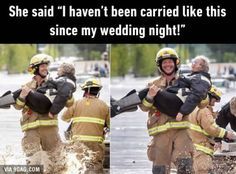 the firemen are carrying each other in their arms