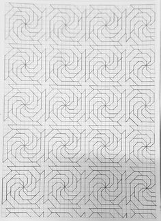 a piece of paper that has been drawn with lines and shapes in the form of squares