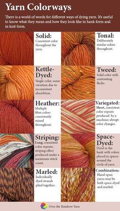 yarn colors and instructions for knitting