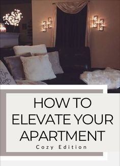 how to elevate your apartment by cozy edition book cover with couch and chandelier