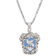 a harry potter necklace with the ravenclaw crest on it