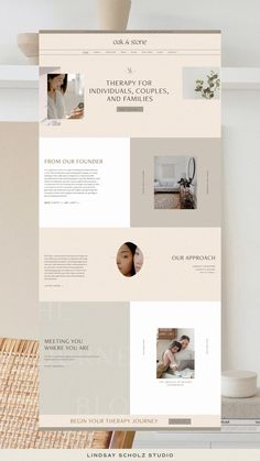 Oak & Stone Therapy Branding & Website Design from Lindsay Scholz Studio Palette Logo Design, Therapy Branding, Therapist Branding, Color Palette Logo, Palette Logo, Stone Therapy, Therapy Website, Therapy Practice