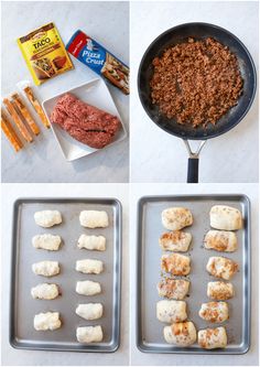 the process of making meatballs is shown here